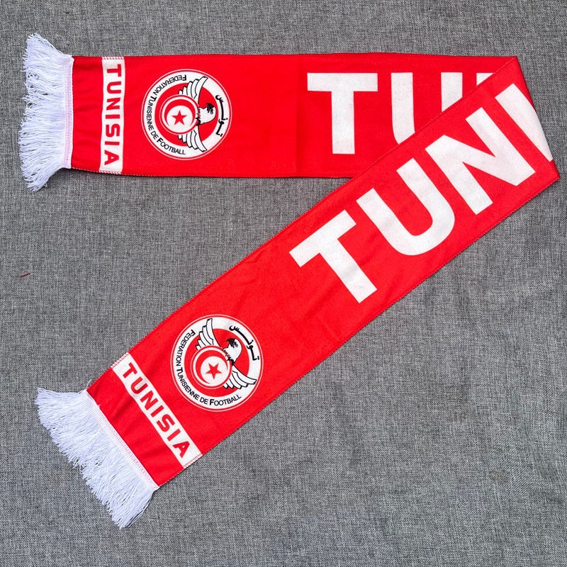 Pack Supporter Tunisie 🇹🇳— Bob + Écharpe + Drapeau + Bracelet